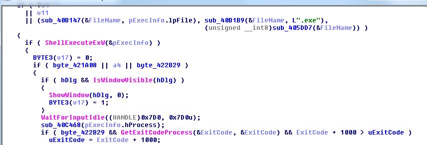 Figure 3. Code of the malicious file which executes mctask.exe. Figure 3. Code of the malicious file which executes mctask.exe.